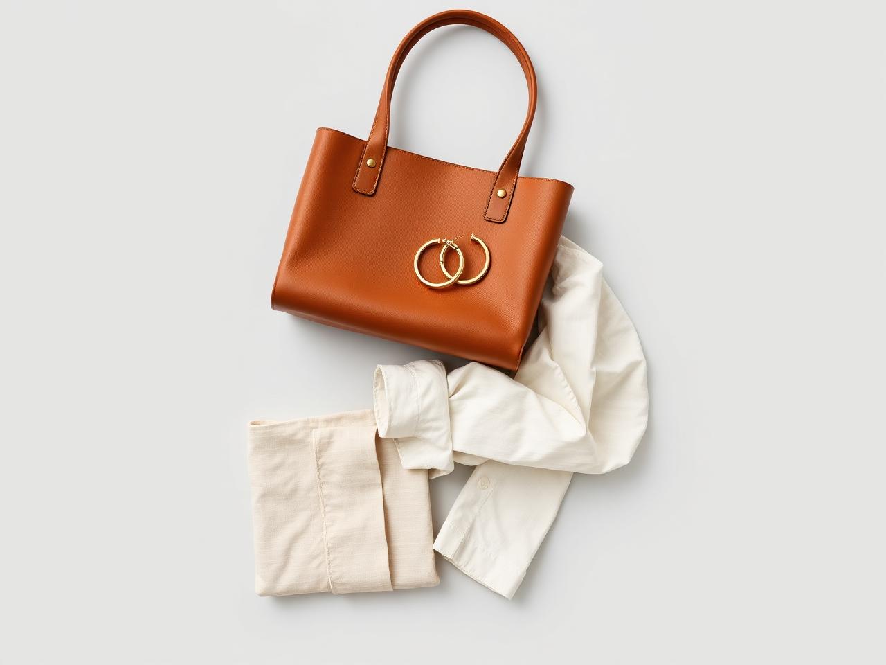 Leather totes & gold hoops